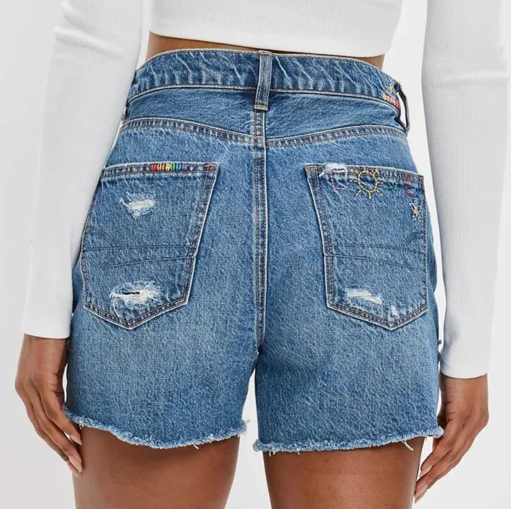American Eagle Pride Denim Highest Rise Baggy Shorts